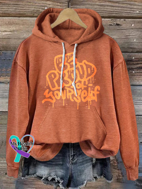 Be Pround Yourself Casual Hoodie Orange / S