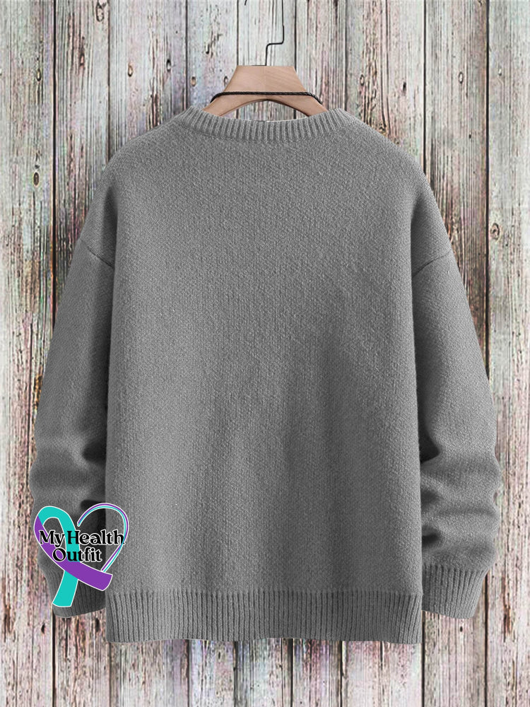 Be Real Not Perfect Art Pattern Print Casual Knit Pullover Sweater