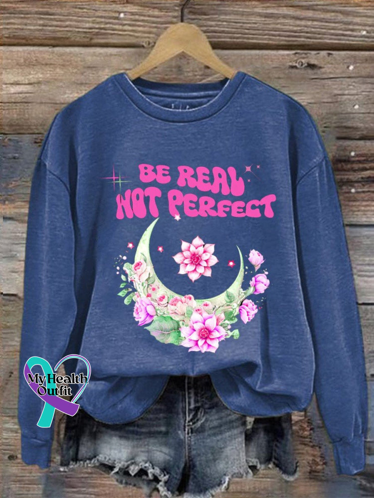 Be Real Not Perfect Casual Sweatshirt Blue / S