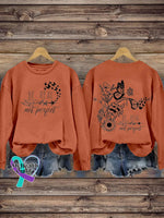 Be Real Not Perfect Self Love Casual Print Sweatshirt Orange / S