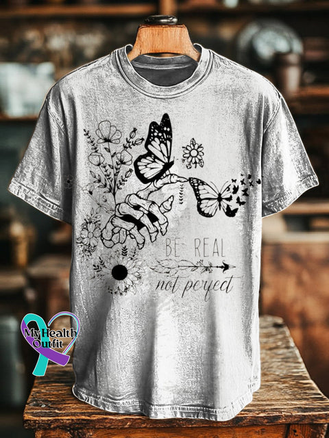 Be Real Printed Casual Crew Neck Short Sleeve T-Shirt Multicolor / S