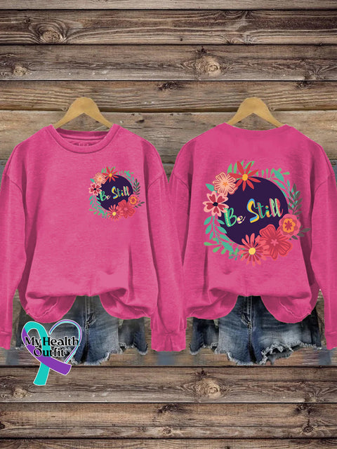 Be Still Printed Casual Sweatshirt RoseRed / S