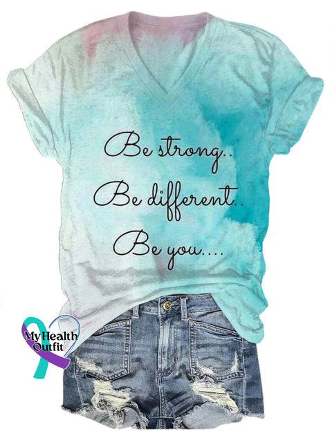 Be Strong Different You Art Casual T-Shirt Multicolor / S