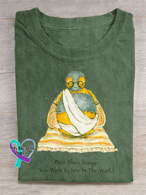 Be The Change You Wish To See In The World Art Print Casual T-shirt Green / S