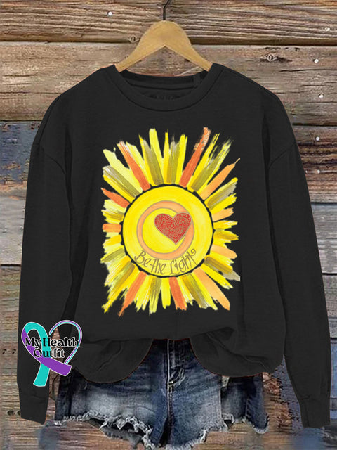 Be The Light Crew Neck Long Sleeve Sweatshirt Black / S