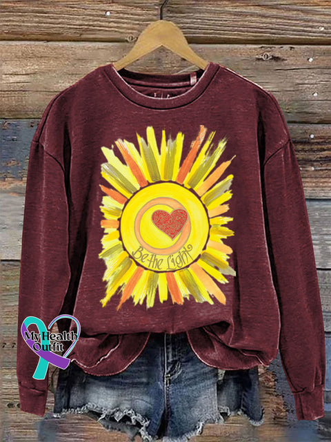 Be The Light Crew Neck Long Sleeve Sweatshirt Claret / S