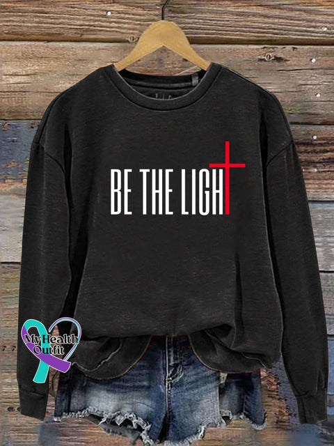 Be The Light Cross Verse Religious Faith Outfit Church Christian Casual Sweatshirt Black / S