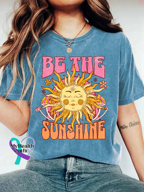 Be The Sunshine Art T-shirt Blue / S