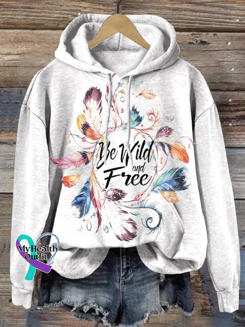 Be Wild And Free Printed Casual Hoodie Multicolor / S
