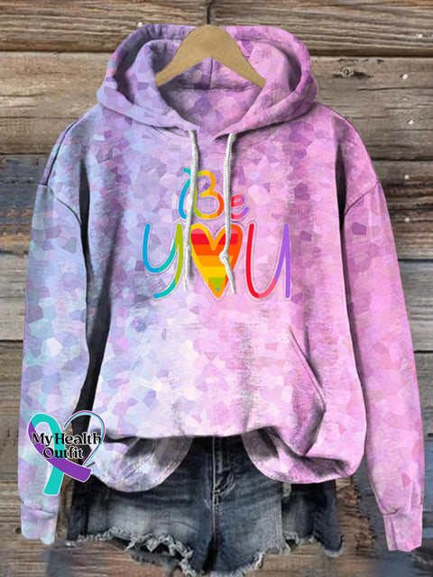 Be You Gradient Print Casual Hoodie Multicolor / S