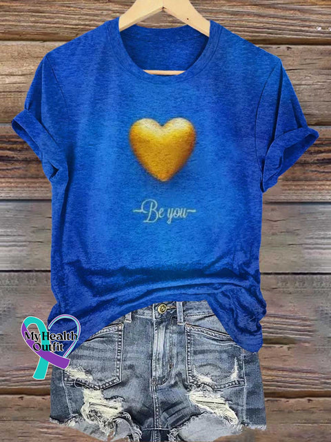Be You Heart Shape Mental Health Awareness T-shirt Multicolor / S