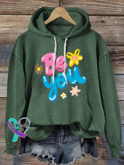 Be You Hooded Casual Long-Sleeved Sweatshirt Green / S