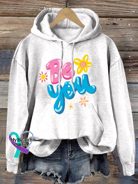 Be You Hooded Casual Long-Sleeved Sweatshirt White / S