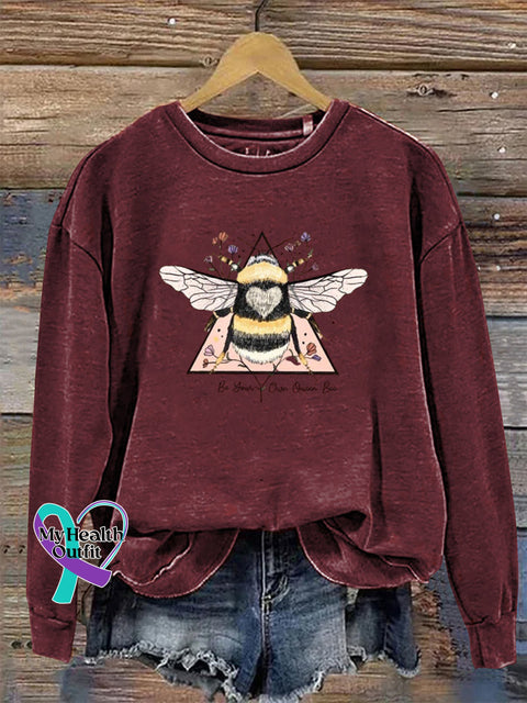 Be You Own Queen Bee Crew Neck Long Sleeve Sweatshirt Claret / S
