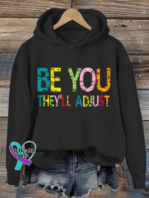 Be You They’ll Adjust Art Pattern Print Casual Sweatshirt Black / S