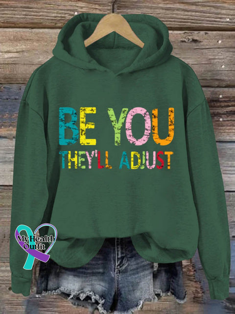 Be You They’ll Adjust Art Pattern Print Casual Sweatshirt Green / S