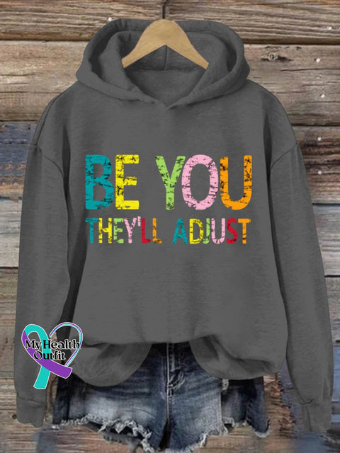 Be You They’ll Adjust Art Pattern Print Casual Sweatshirt Grey / S