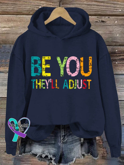 Be You They’ll Adjust Art Pattern Print Casual Sweatshirt Navy / S