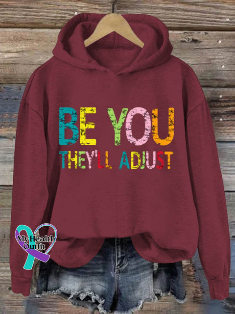 Be You They’ll Adjust Art Pattern Print Casual Sweatshirt Red / S