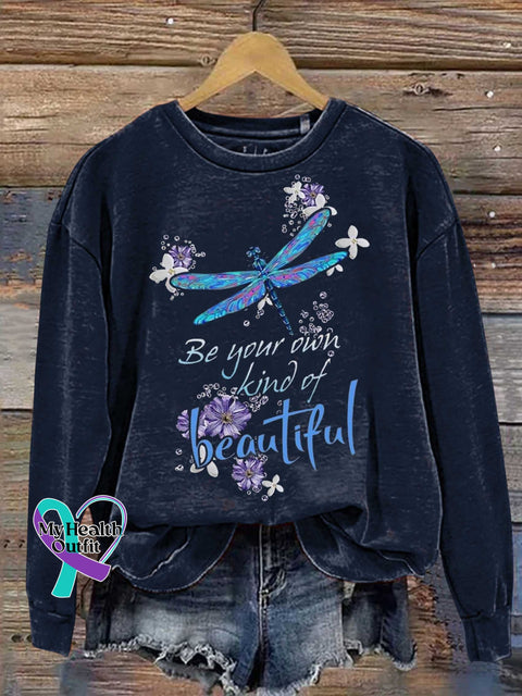 Be Your Own Kind of Beautiful Dragonfly Casual Sweatshirt Blue / S