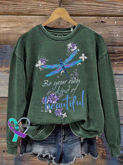 Be Your Own Kind of Beautiful Dragonfly Casual Sweatshirt Green / S
