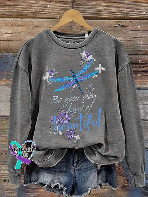 Be Your Own Kind of Beautiful Dragonfly Casual Sweatshirt Grey / S