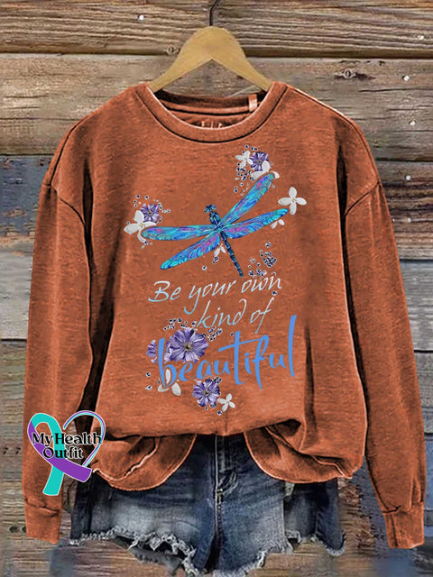 Be Your Own Kind of Beautiful Dragonfly Casual Sweatshirt Orange / S