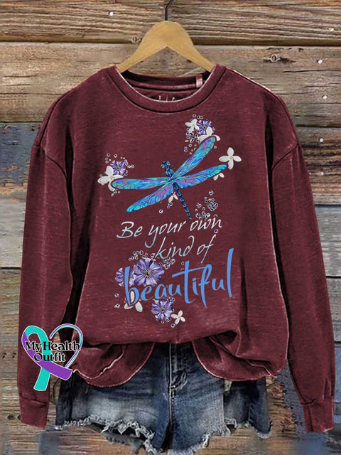 Be Your Own Kind of Beautiful Dragonfly Casual Sweatshirt Red / S