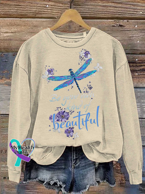 Be Your Own Kind of Beautiful Dragonfly Casual Sweatshirt Sand / S