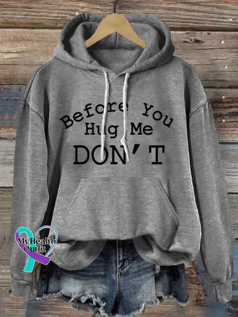 Before You Hug Me Don’t Casual Hoodie Sweatshirt Grey / S
