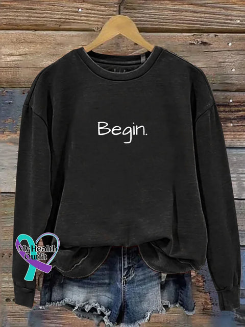 Begin. Print Casual Sweatshirt Black / S