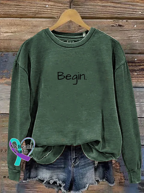 Begin. Print Casual Sweatshirt Green / S