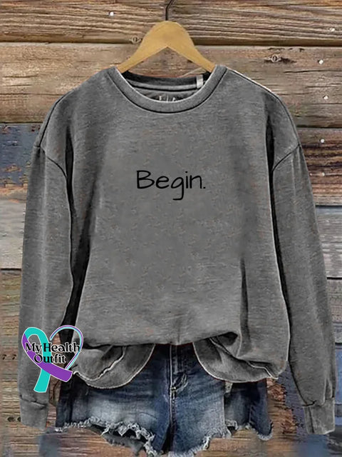 Begin. Print Casual Sweatshirt Grey / S
