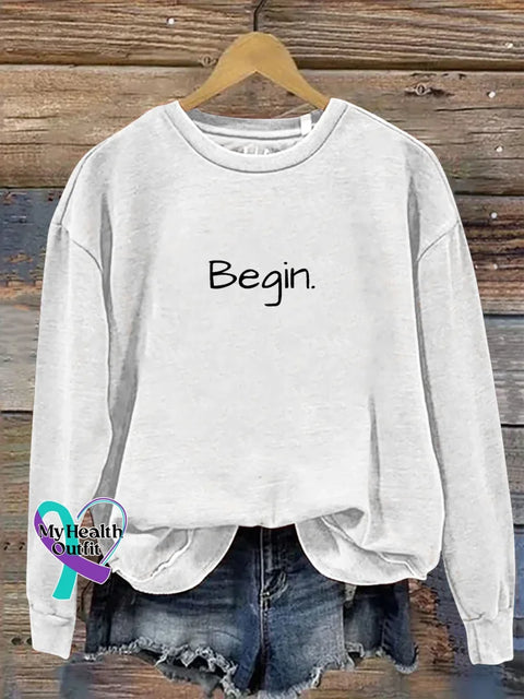 Begin. Print Casual Sweatshirt White / S