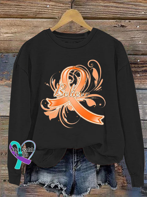 Believe Crew Neck Long Sleeve Sweatshirt Black / S