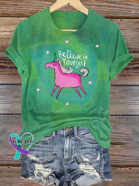 Believe In YOURSELF Unicorn Mental Health Awareness T-shirt Multicolor / S