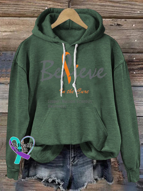 Believe Multiple Sclerosis Awareness Prints Casual Hoodie Green / S