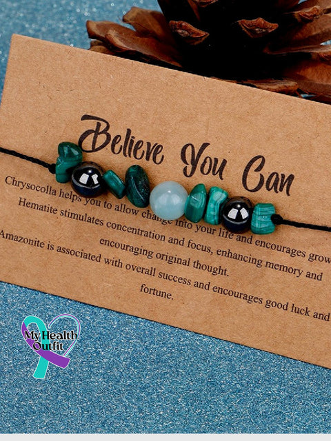 Believe You Can Stone Bead Set Meaning Gift Bracelet Multicolor / Onesize