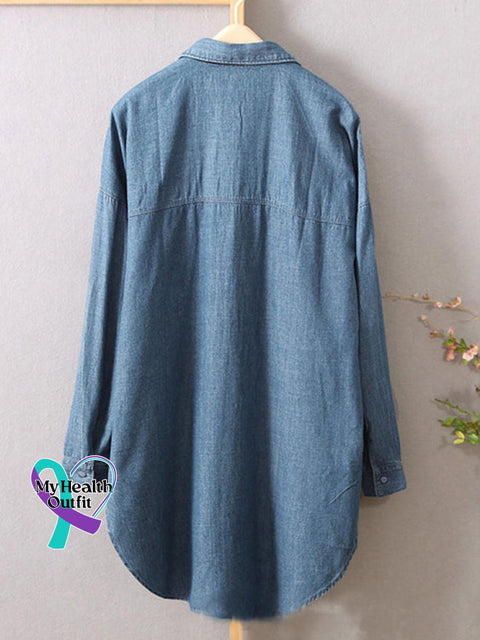 Blue Casual Loose Shirt