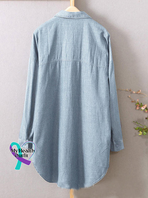 Blue Casual Loose Shirt