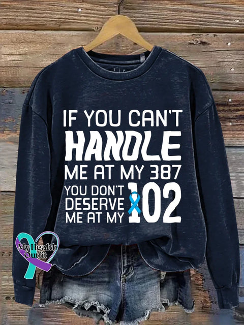 Blue Ribbon Diabetes Awareness Print Casual Sweatshirt DarkBlue / S