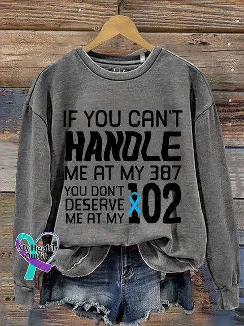 Blue Ribbon Diabetes Awareness Print Casual Sweatshirt Grey / S