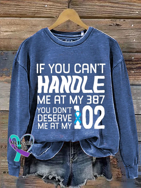 Blue Ribbon Diabetes Awareness Print Casual Sweatshirt Blue / S