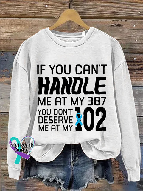 Blue Ribbon Diabetes Awareness Print Casual Sweatshirt White / S