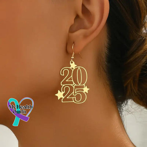 Boho Style 2025 New Year Earrings Gold
