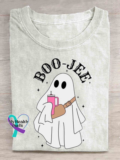 Boo-Jee Ghost Halloween T-Shirt White / S
