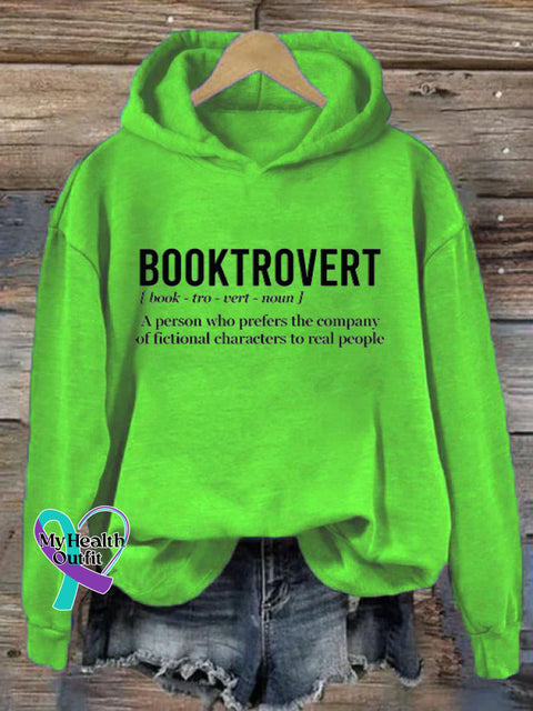 Booktrovert Hoodie Light Green / S