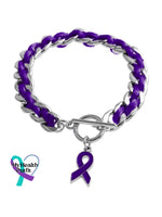 Braided Purple Ribbon Bracelet