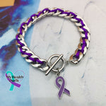 Braided Purple Ribbon Bracelet