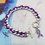 Braided Purple Ribbon Bracelet